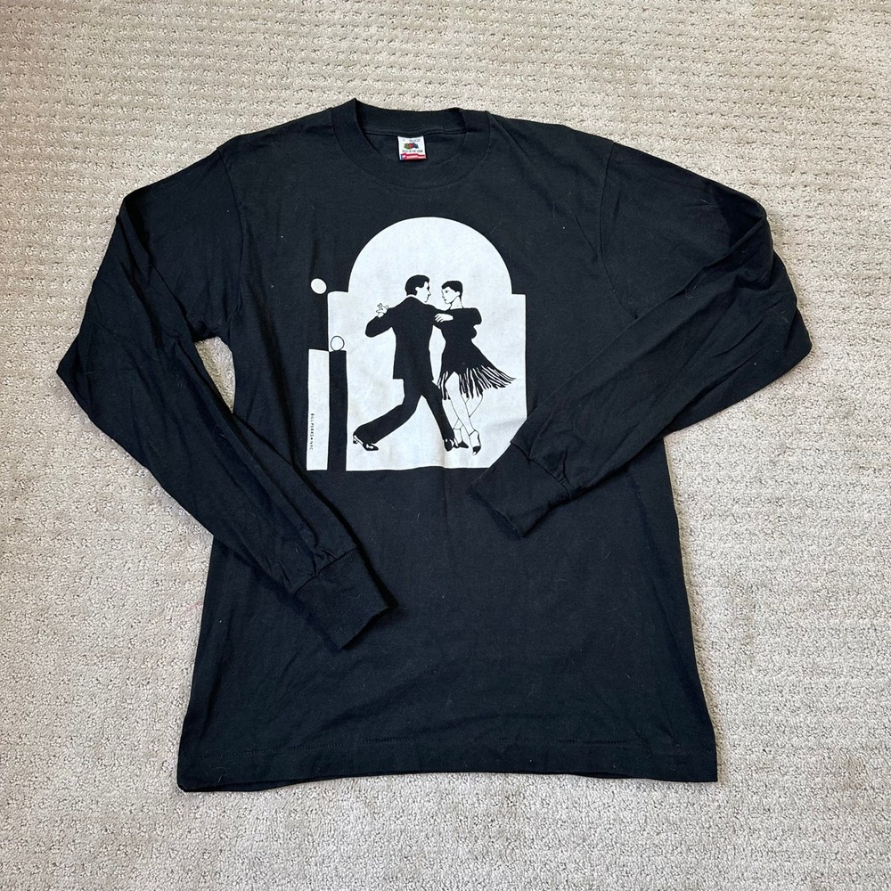 Vintage Bill Peaks T-Shirt Large NYC Designer Dancing Couple 90s Graphic Long